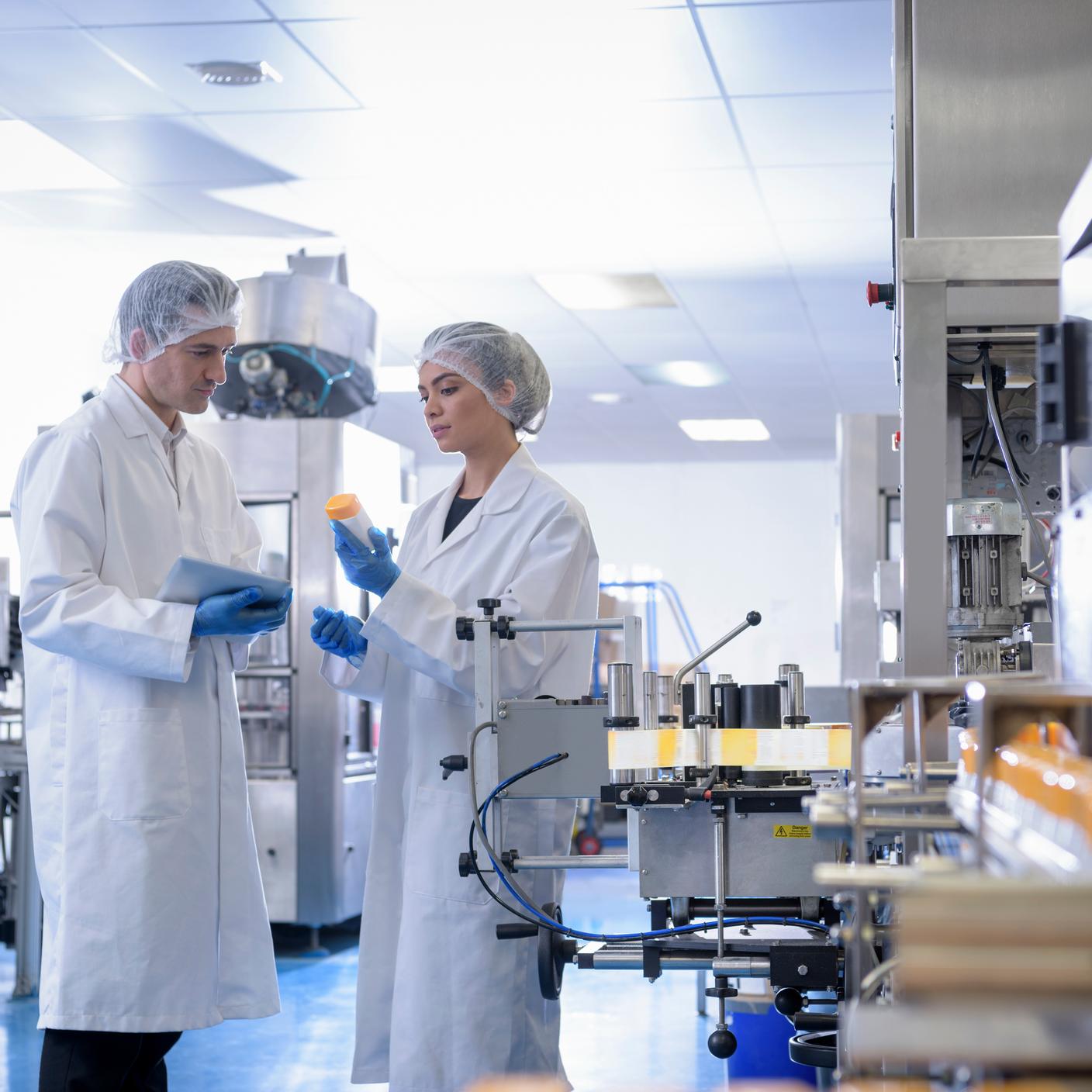 Doctors looking at sample 